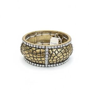 Luxurious Gold and Silver Textured Bracelet